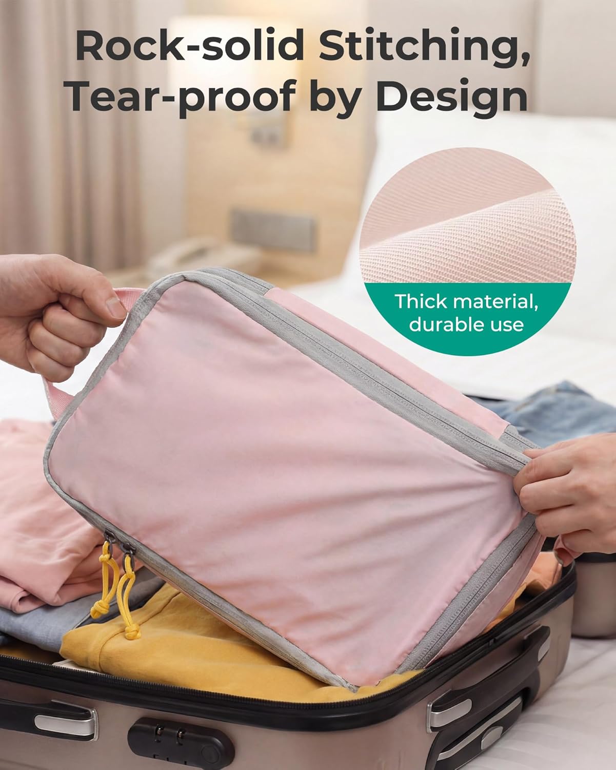 6 Set /4 Set/2 Set Compression Packing Cubes for Travel, Lightweight Luggage Organizer Bags, Durable Space Saver Bags