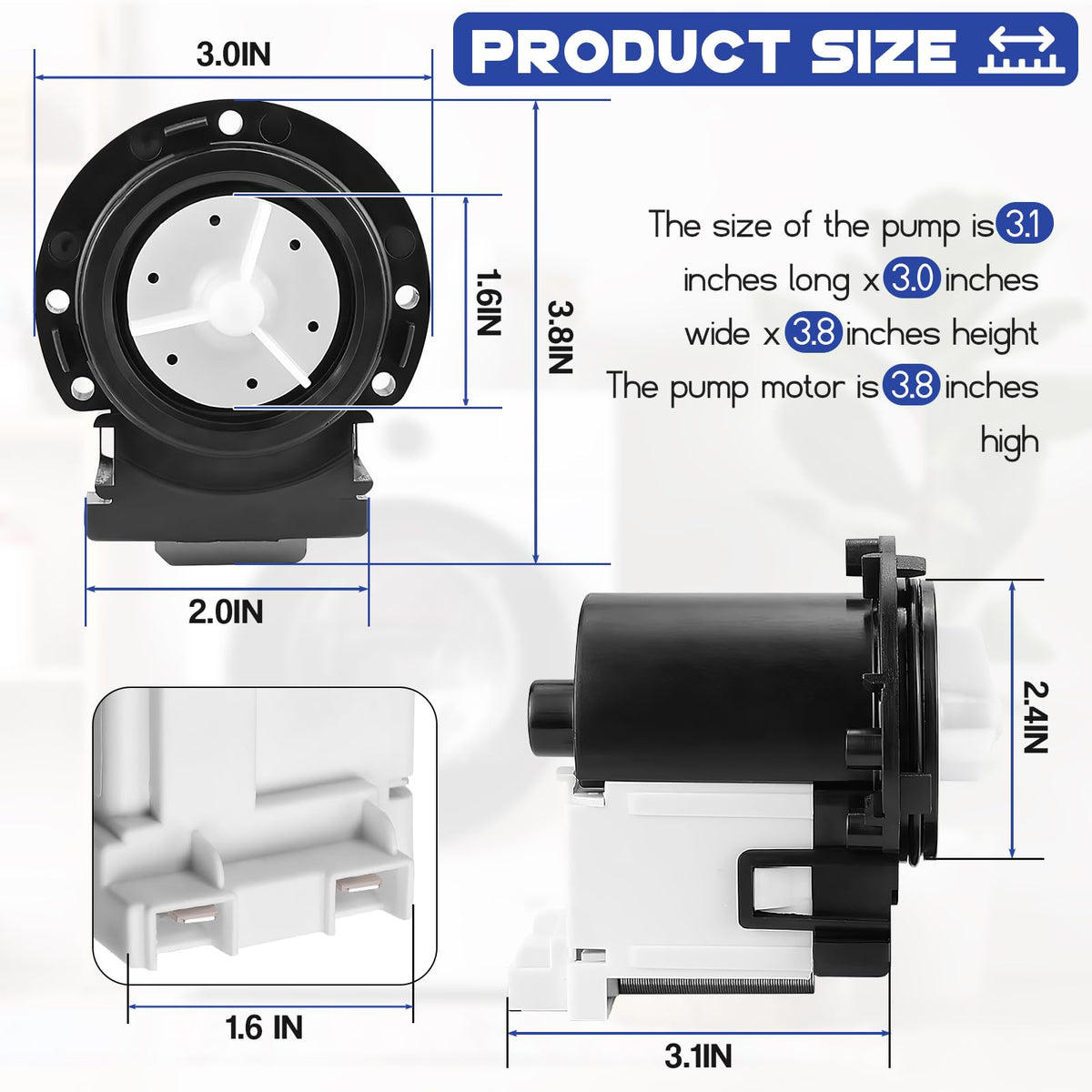 For Kenmore 79641382410 Washing Machine Replacement Drain Pump Assembly