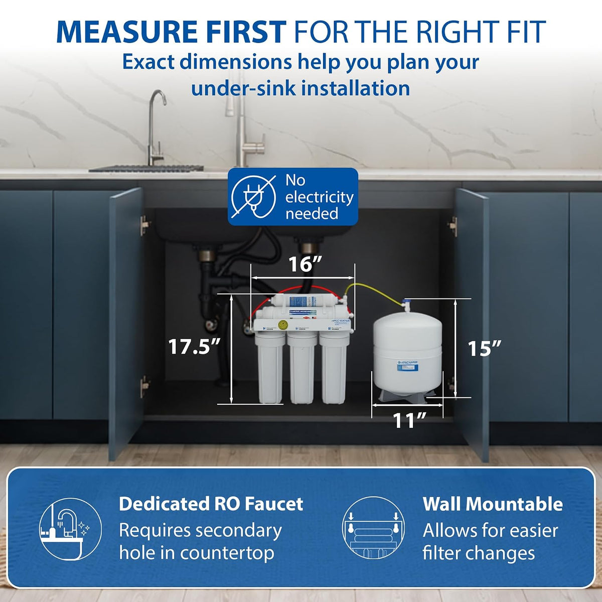 RO-90, 5-Stage Under Sink Reverse Osmosis System, 90 GPD