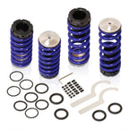 Height Adjustable Suspension Performance Lowering Springs Coilover Scaled Sleeves Kit Blue Compatible/Replacement For