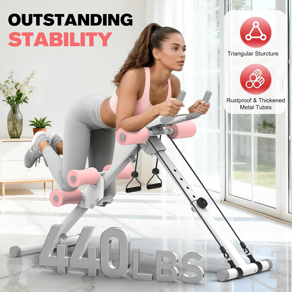 Ab Workout Machine Adjustable Ab Trainer Abdominal Trainer for Home Gym Foldable Ab Crunch Machine for Core 440 LBS