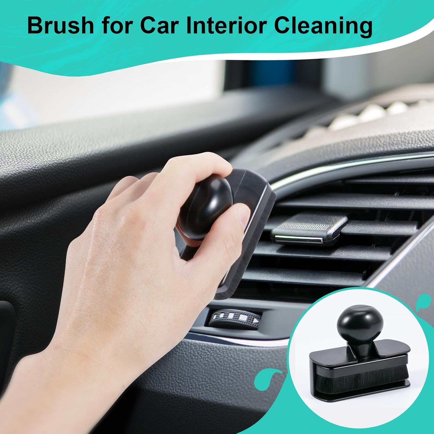 Tire Shine Applicator Brush Large Vegan Tire Shine Brush with Storage Stand for Vehicles Tire Shine Polish Wax and