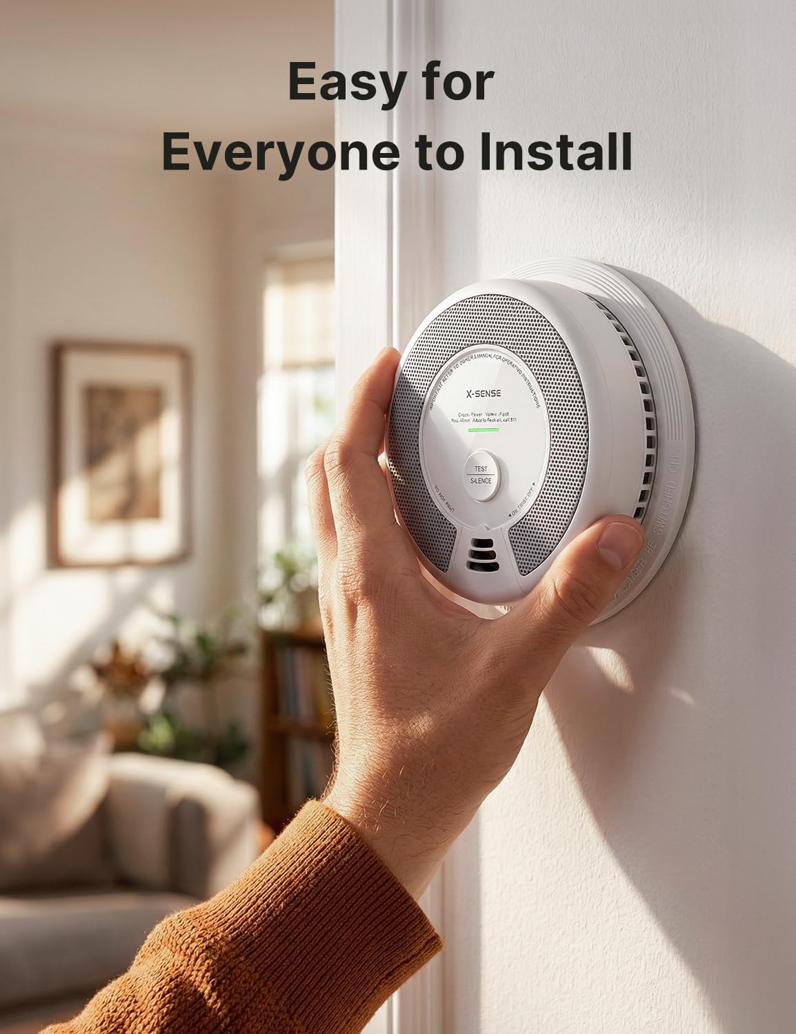 Smoke Detector Carbon Monoxide Alarm Combo 10-Year Battery, UL 217 & UL 2034 Certified, Model SC06, 1-Pack | 10-Year
