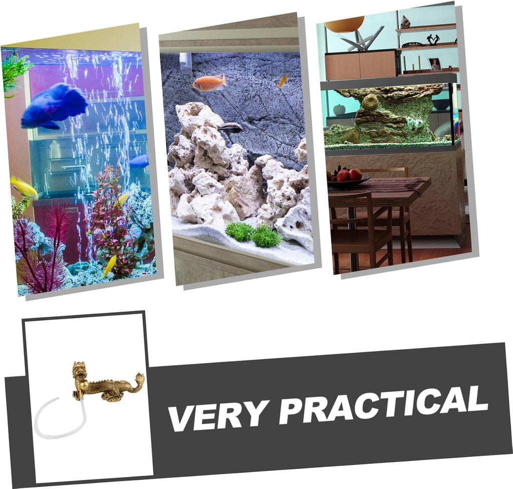 Dragon Statue Fish Tank Fountain Decor Water Fountain Air Pump for Aquarium