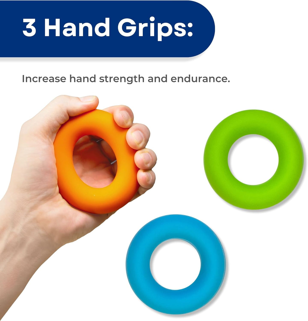 Hand Grip Strengthener, Finger Exerciser, 6 Piece Kit