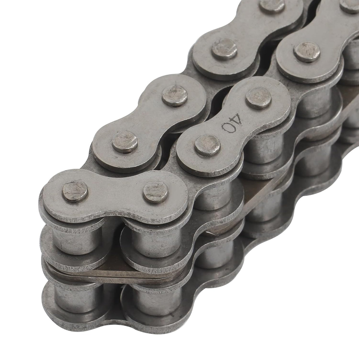 findmall 40-2 Duplex Roller Chain, 10 Feet Carbon Steel, Double Strand