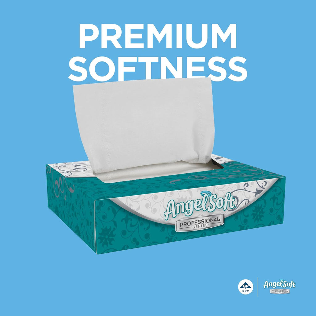 Angel Soft Professional Series 2-Ply Facial Tissue (48550), 50 Sheets Per Box, 60 Tissue Flat Boxes Per Bulk Case