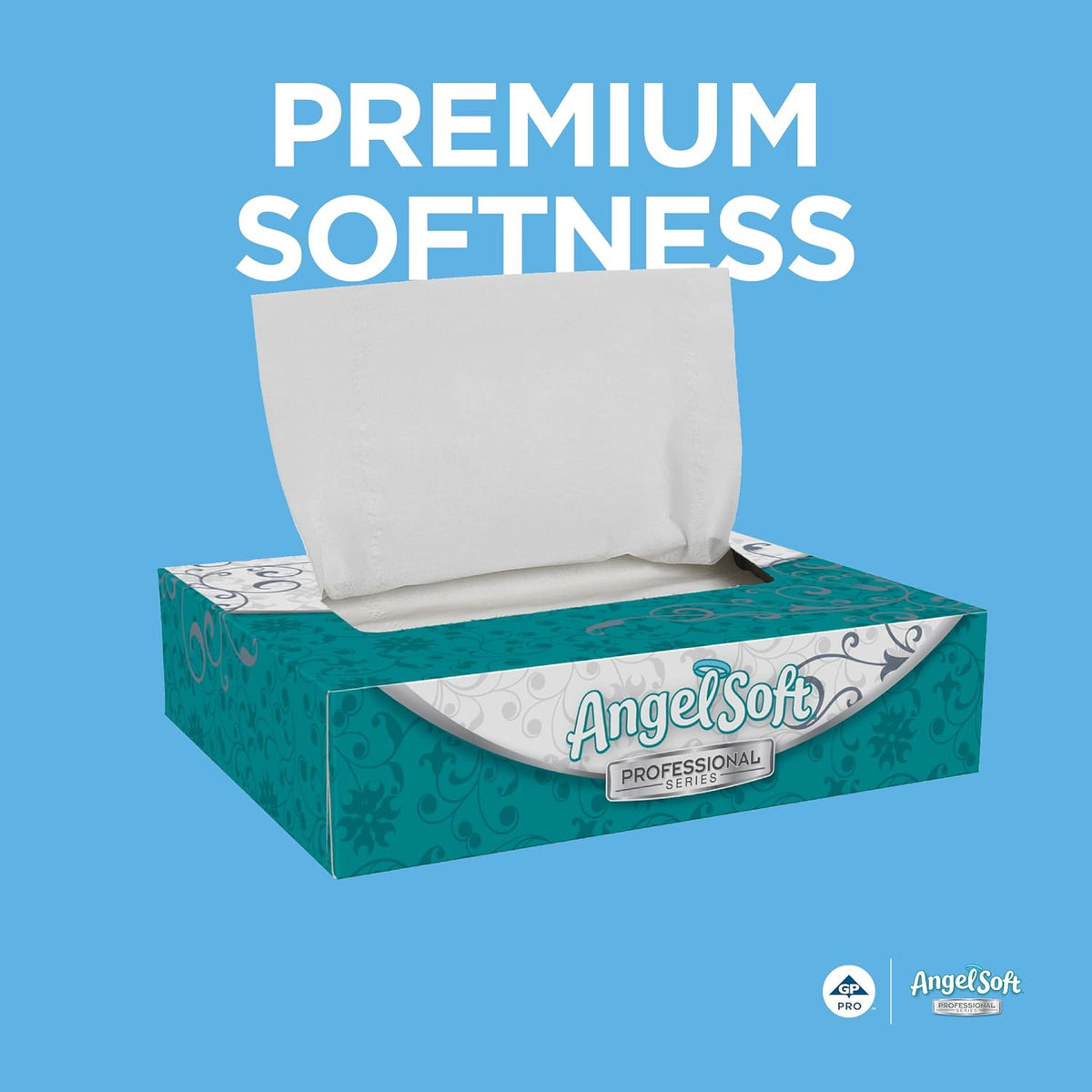 Angel Soft Professional Series 2-Ply Facial Tissue (48550), 50 Sheets Per Box, 60 Tissue Flat Boxes Per Bulk Case