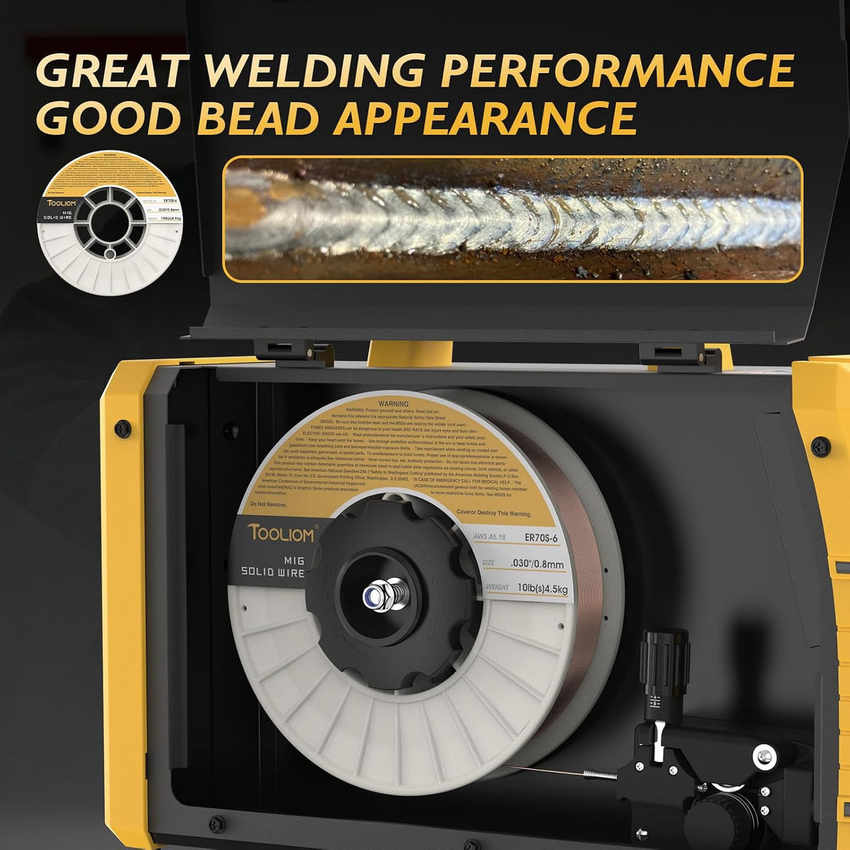 ER70S-6 0.030" Mild Steel MIG Welding Wire 10LB | High manganese & silicon for strong welds, minimal spatter, smooth