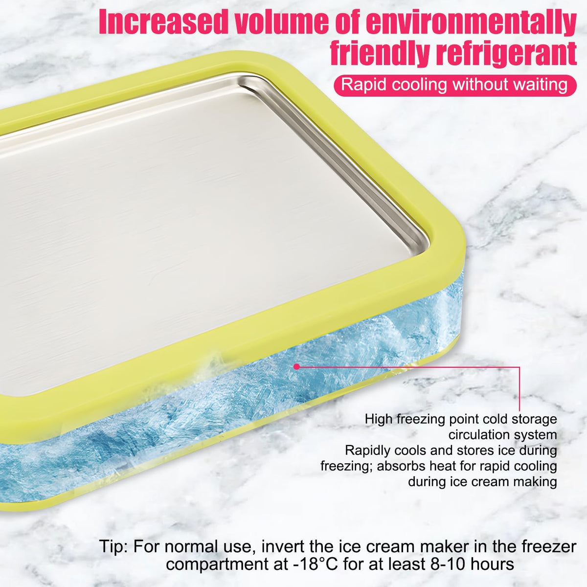 Instant Ice Cream Maker, Rolled Ice Cream Maker, Frozen Yoghurt Plate Instant Gelato Pan Roll, Homemade DIY for Fun
