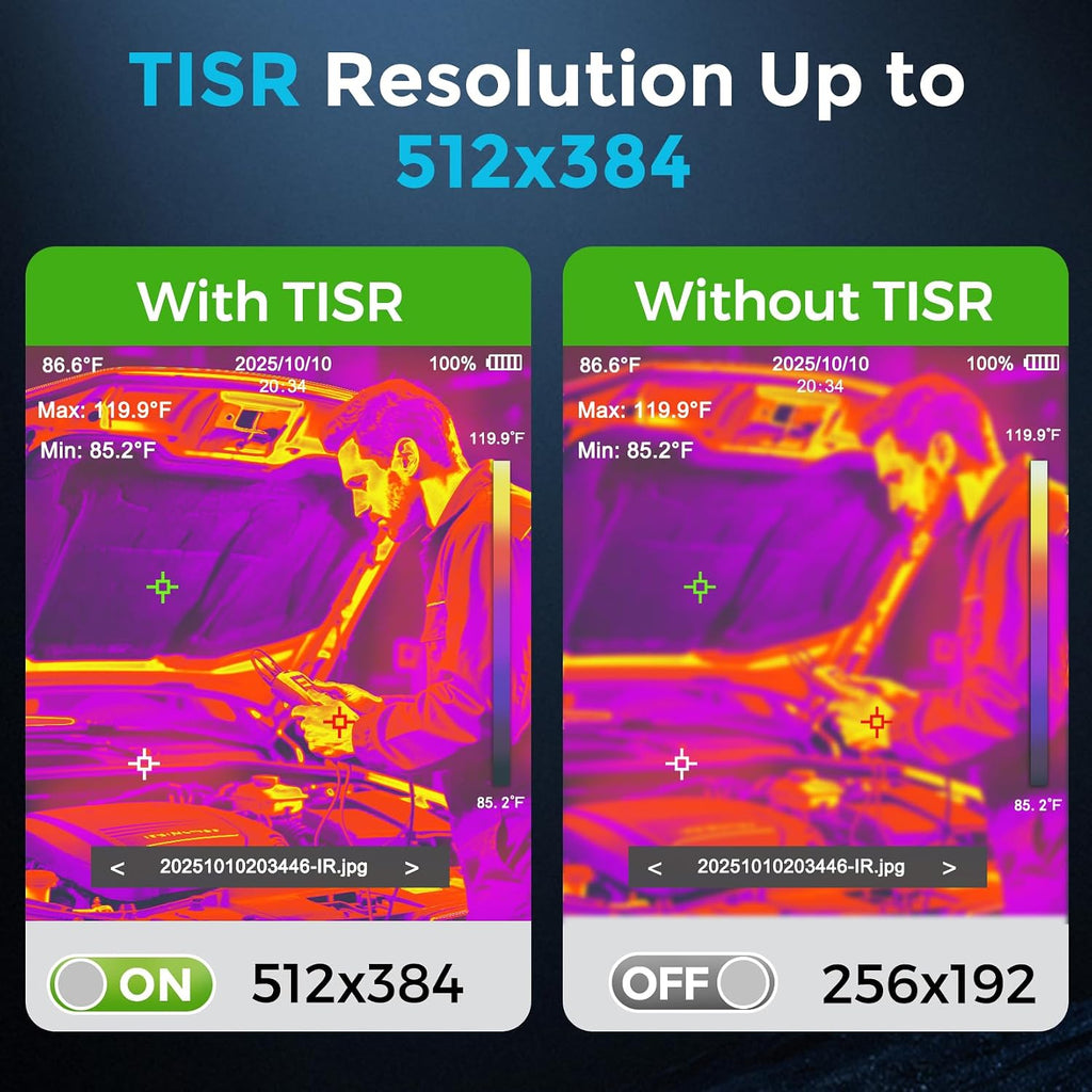 Handheld Thermal Imaging Camera with 2MP Visual Camera, 512x384 Super Resolution, NeoTamarix Thermal Camera 256x192