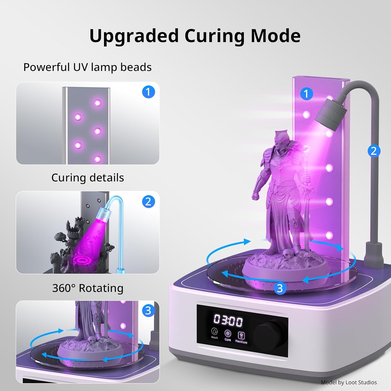 Wash and Cure Station 3.0, Washing Size of 165 x 100 x 180 mm | Post-Process for Most LCD/SLA/MSLA/DLP Resin 3D