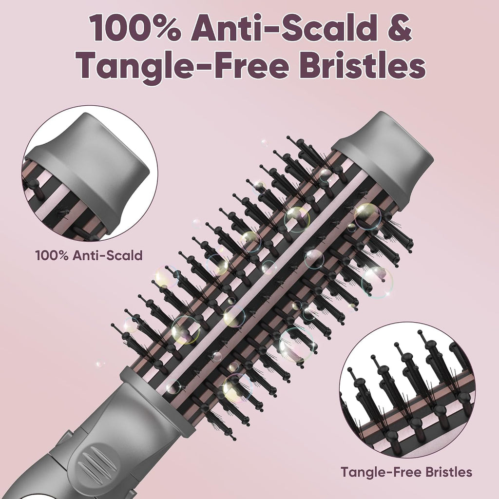 3 in 1 Interchangeable Automatic Rotating Curling Iron & Thermal Brush Set, (1''-1.25'') Curling Iron, Automatic Hair
