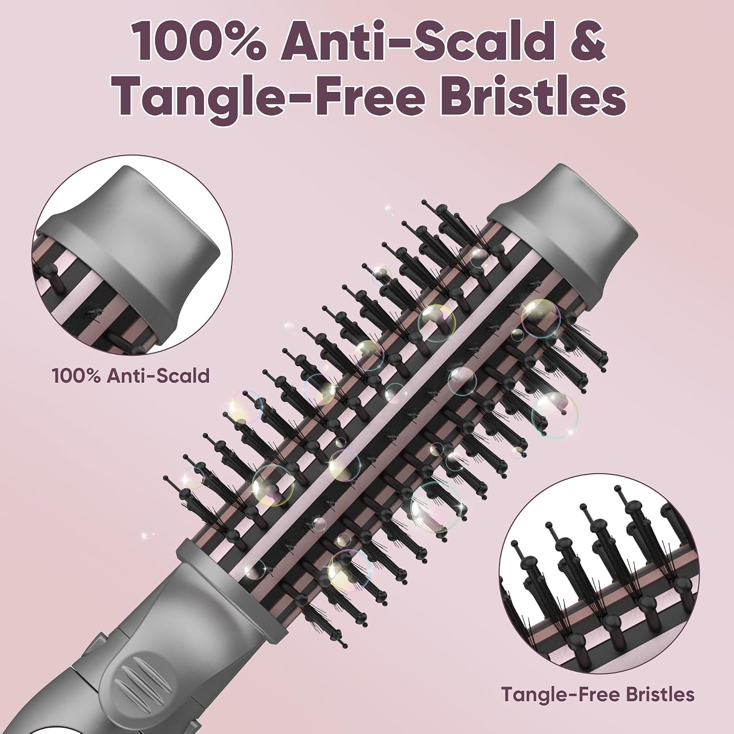 3 in 1 Interchangeable Automatic Rotating Curling Iron & Thermal Brush Set, (1''-1.25'') Curling Iron, Automatic Hair
