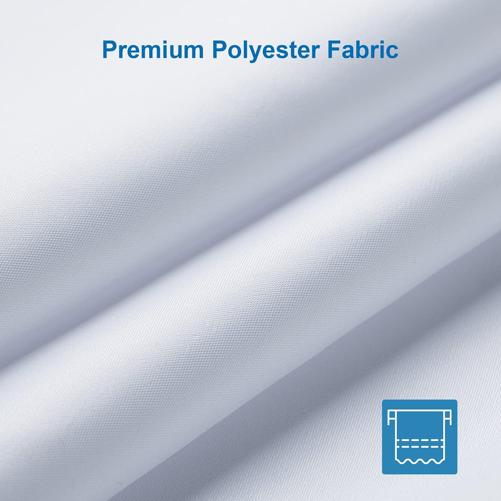 White Shower Liner Cloth Waterproof, White Shower Curtain Liner Fabric with Weighted Stones, Washable Shower Curtain