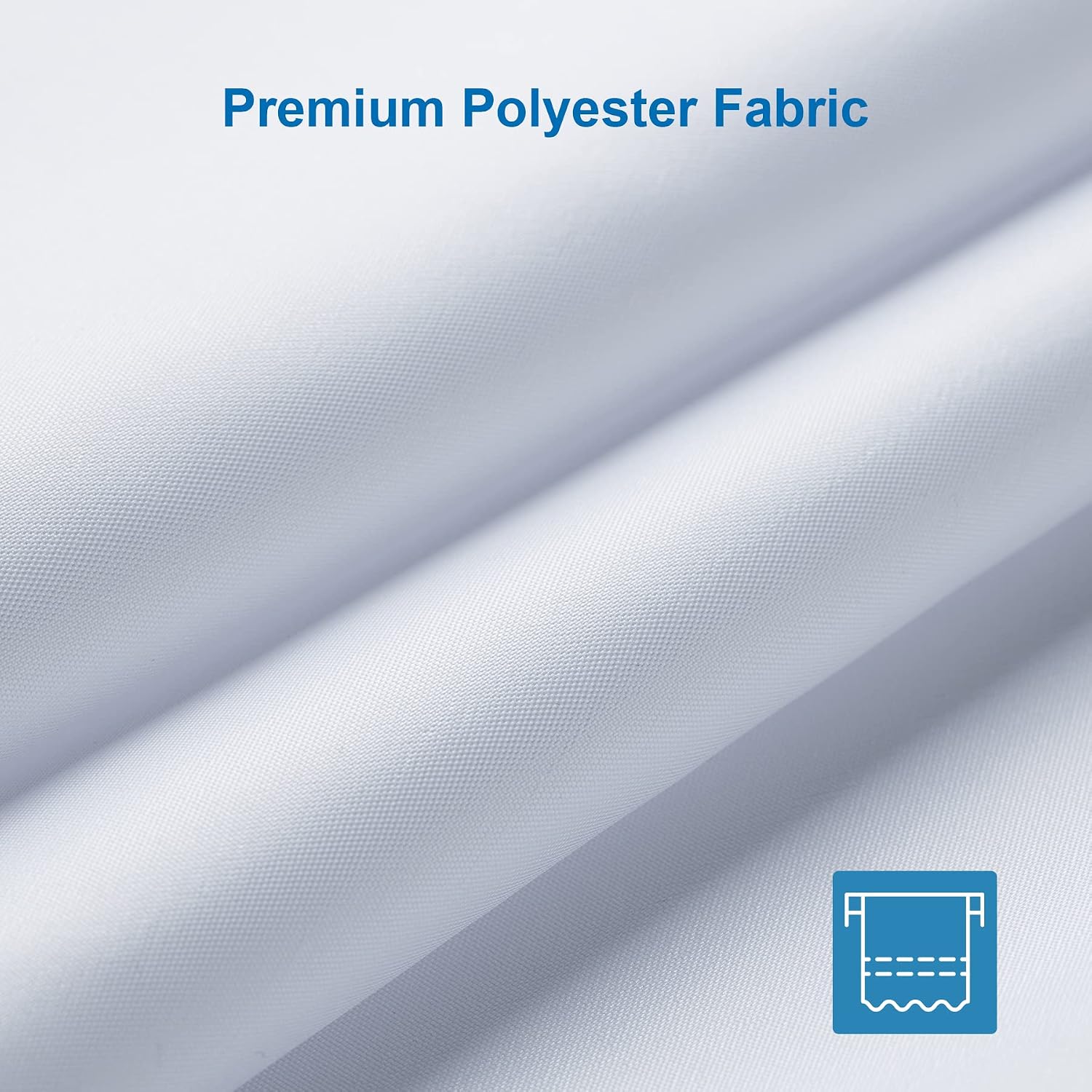 White Shower Liner Cloth Waterproof, White Shower Curtain Liner Fabric with Weighted Stones, Washable Shower Curtain
