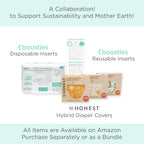 Honest Hybrid Cloth Diaper Covers with Pocket-Sling, Large (22-40 lbs), Stops Nighttime Leaks, Use with Boosties