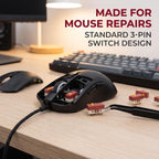 10Pcs Original Mouse Micro Switch 3Pins 30M Clicks Mice Mute Button Set Yellow Mouse Microswitch On Off Micro Switches