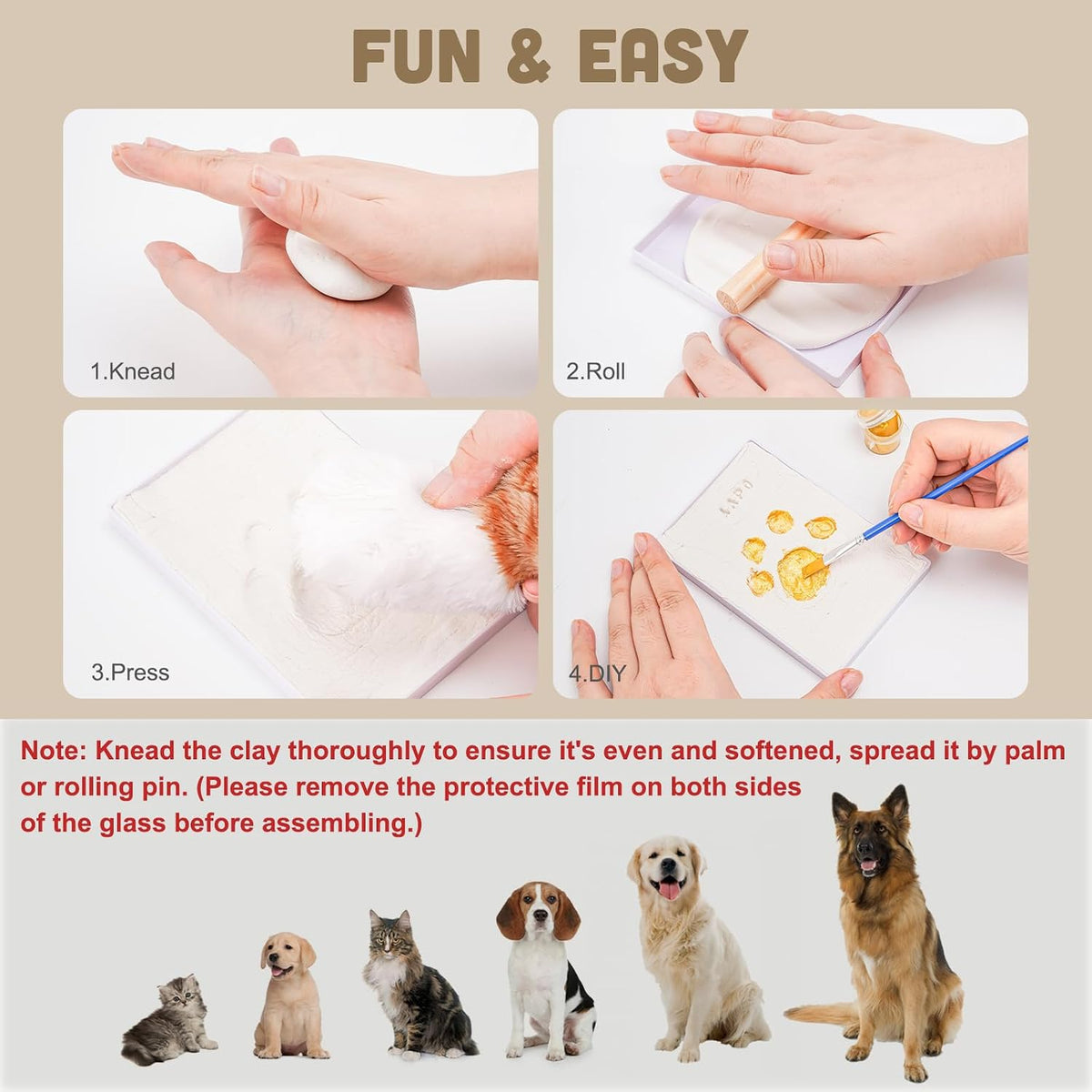 Paw Print Kit, Pet Memorial Keepsake with Frame