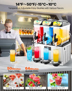Commercial Slushie Machine 15Lx3 Triple Tank Margarita Drink 180Cups