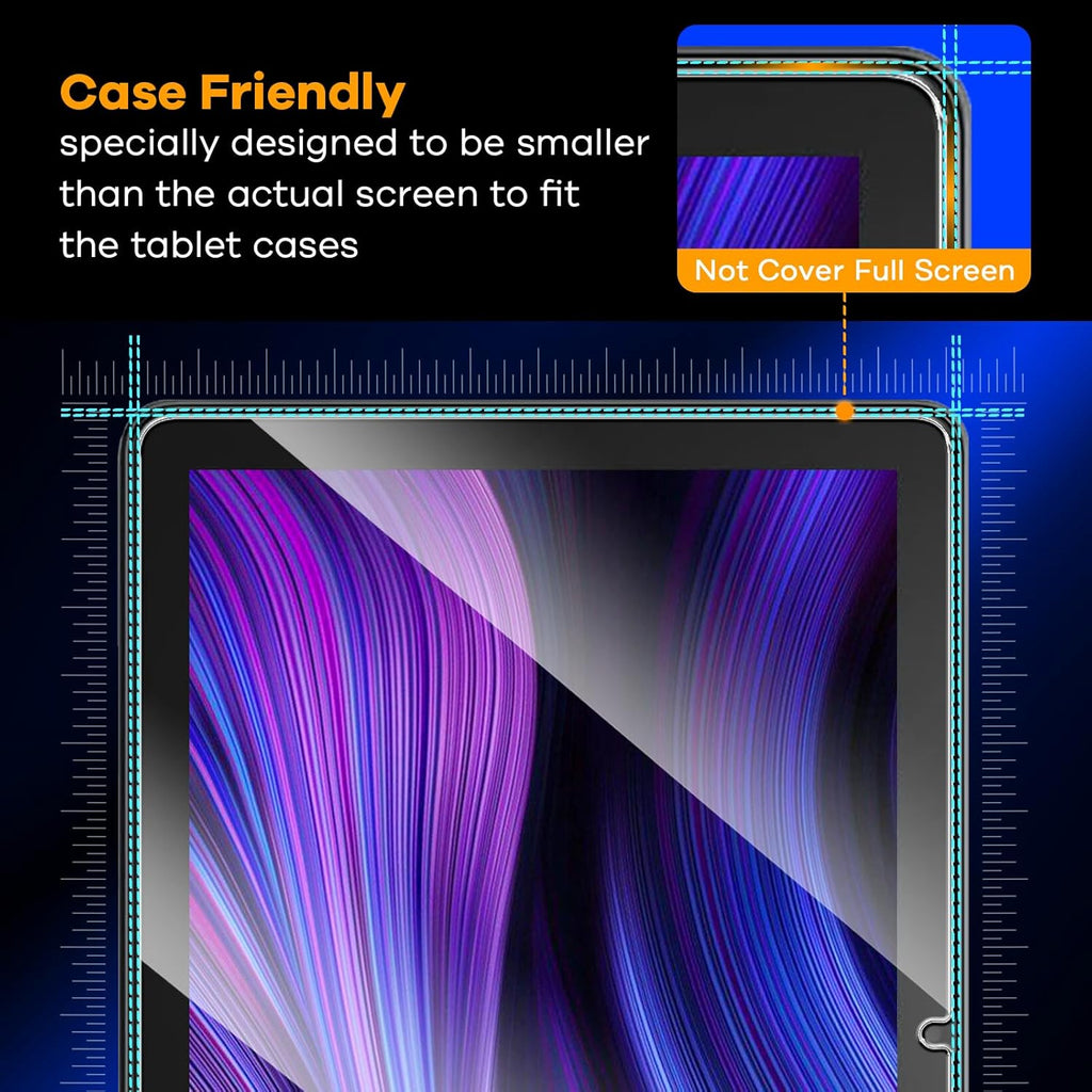2-Pack Tempered Glass for Amazon Fire HD 10 Screen Protector (10.1" Tablet), 9H Glass for Fire HD 10/10 Plus/10