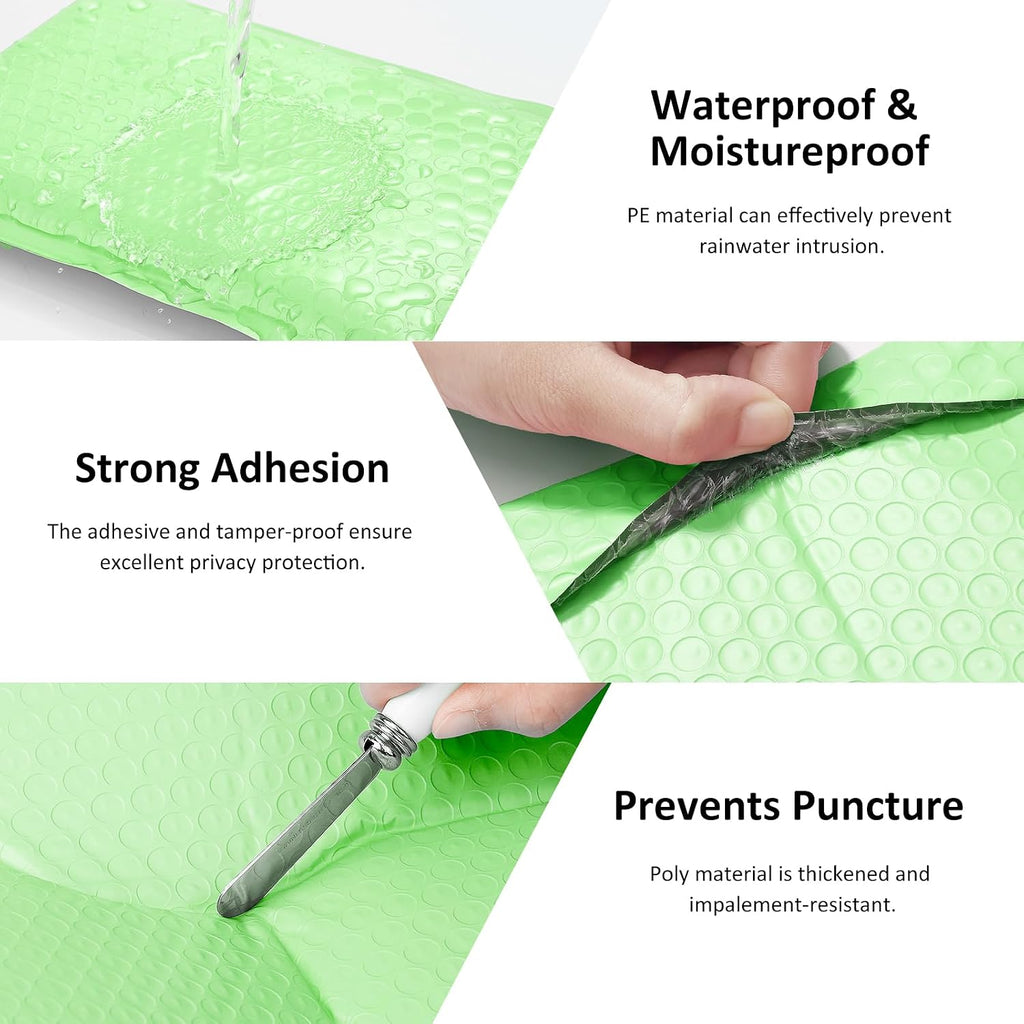 Mint Green 6x10 Small Bubble Mailers for Business 100pcs Usable 6x9