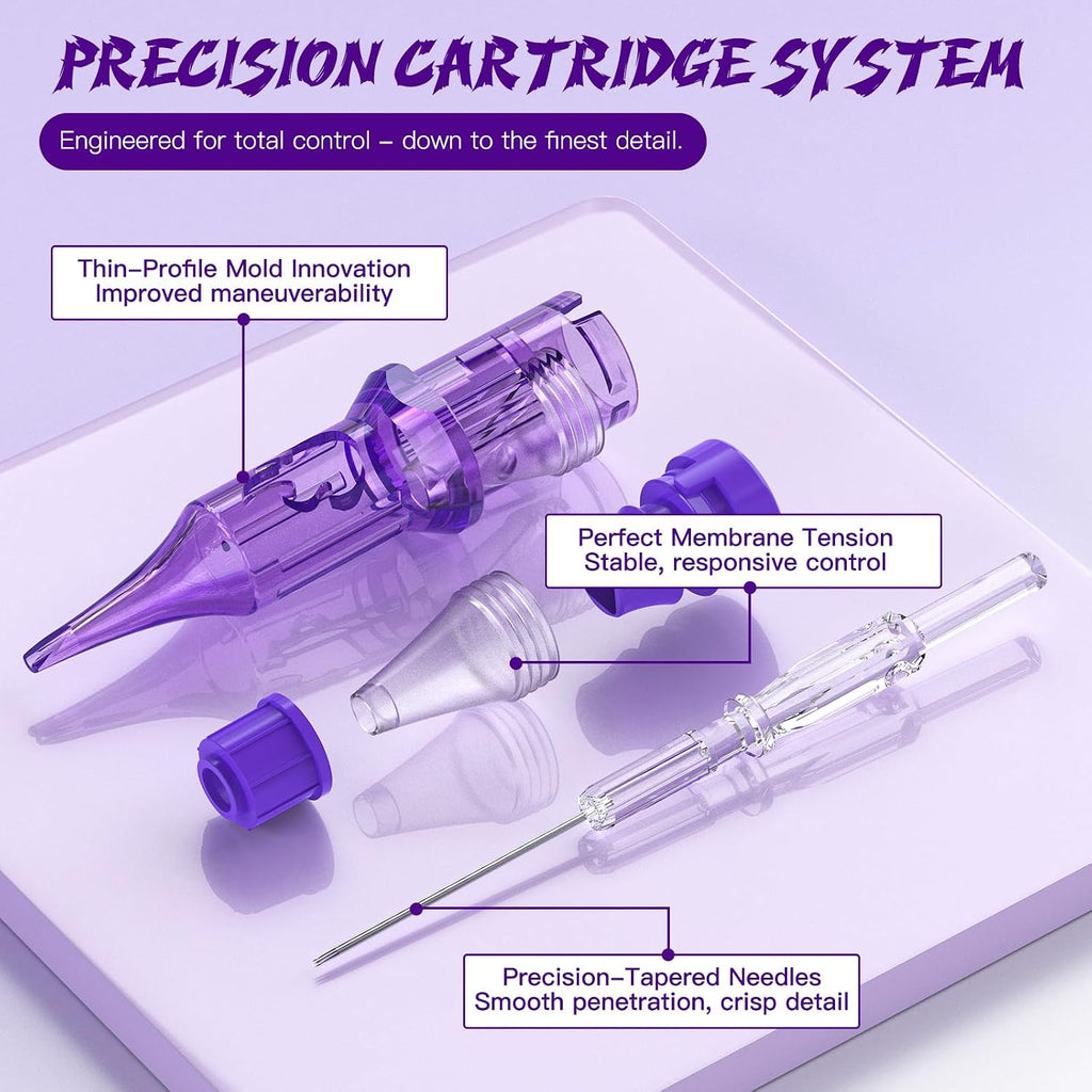 Cartridge Needles, 20pcs Mixed Sizes 3RL 7RL 5RS 7M1 Disposable Tattoo Needles Cartridge Round Liner Shader Magnum