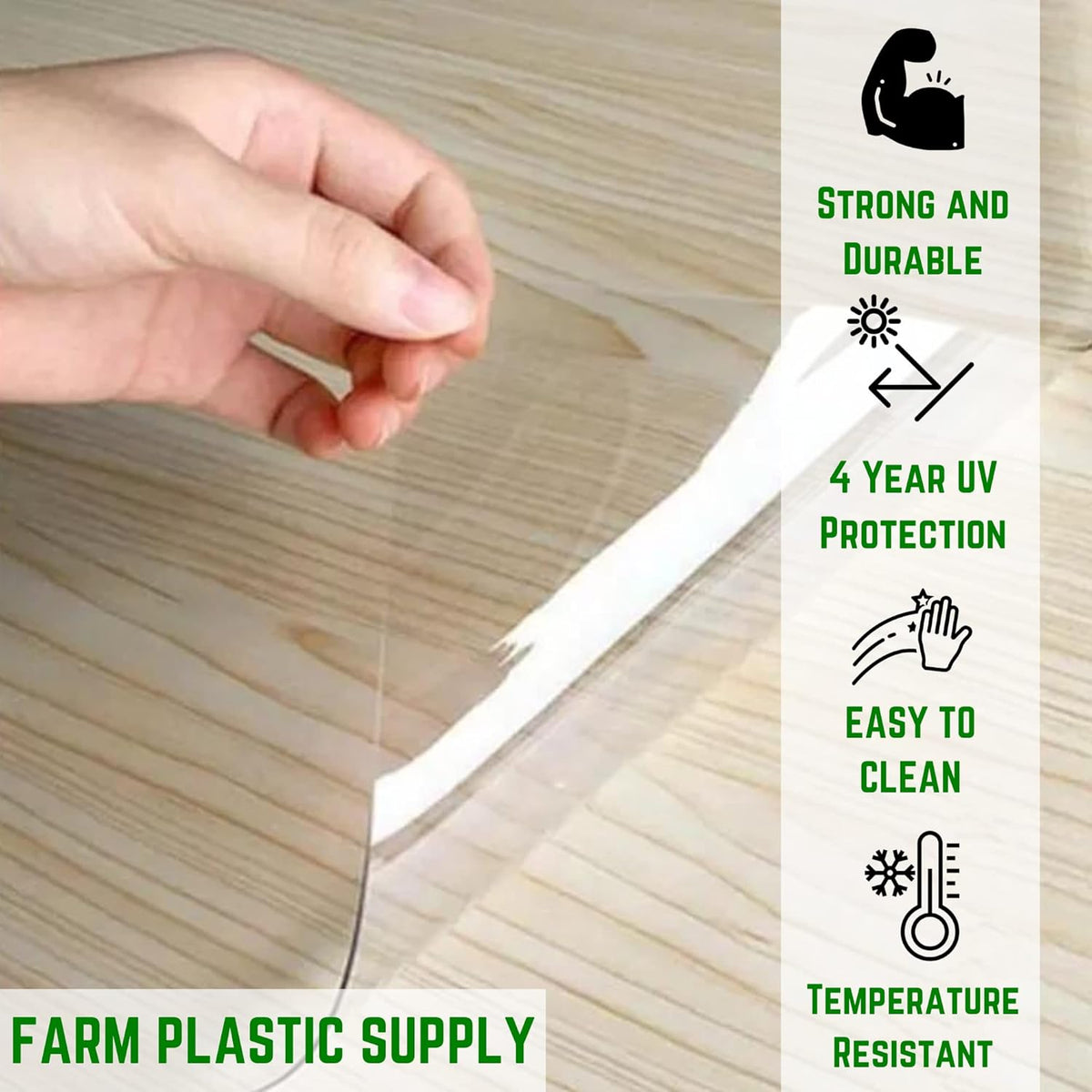 Clear Vinyl Sheeting - 15 Mil - (4'6" x 3.5') - Vinyl Plastic Sheeting