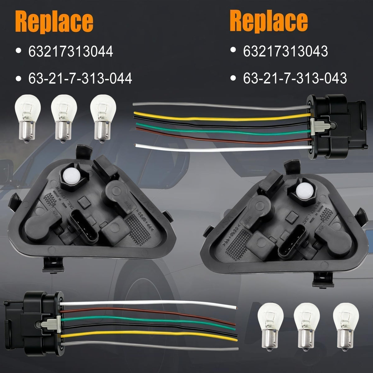 Rear Tail Light Lamp Holder Bracket Socket with Bulbs Harness Fit for BMW3