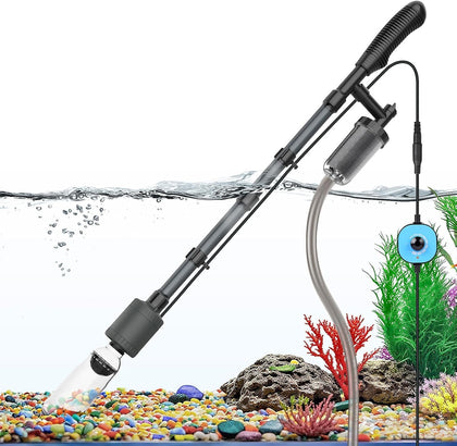Electric Aquarium Vacuum Gravel Cleaner, 25W 6 in 1 Multifunction Fish Tank Cleaner Kit Gravel Vacuum for Fish Tank