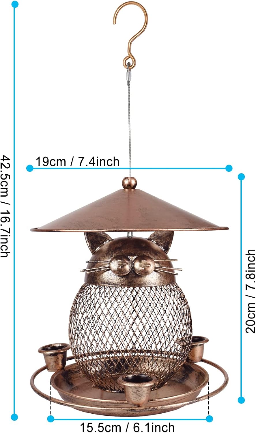 Bird Feeder, Wild Bird Feeder for Outdoor, Cute Cat-Shaped Style
