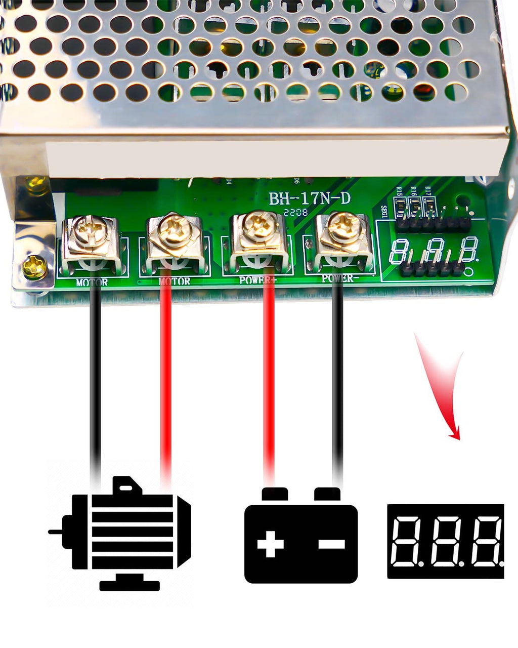 PWM DC Motor Speed Controller 100A Max, DC 10-55V Brush Motor Controller
