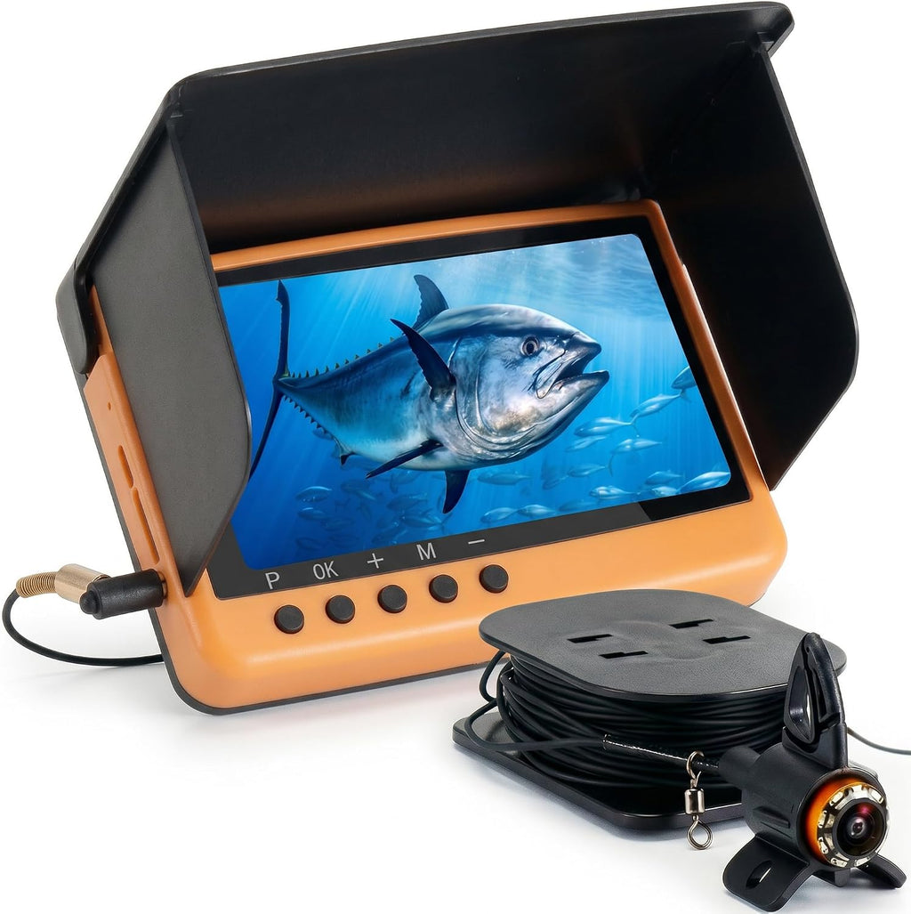 5.5" HD 1080P Underwater Fishing Camera &10000mAh Fish Finder | DVR-32GB Portable Depth Finder for Ice Fishing Boat