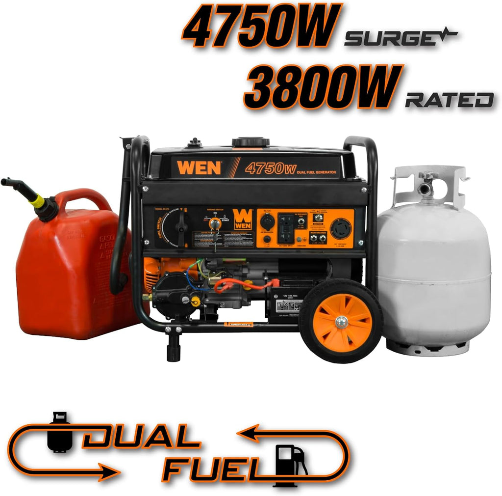4,750-Watt 120V/240V Dual Fuel Portable Generator with Wheel Kit and Electric Start (DF475T)