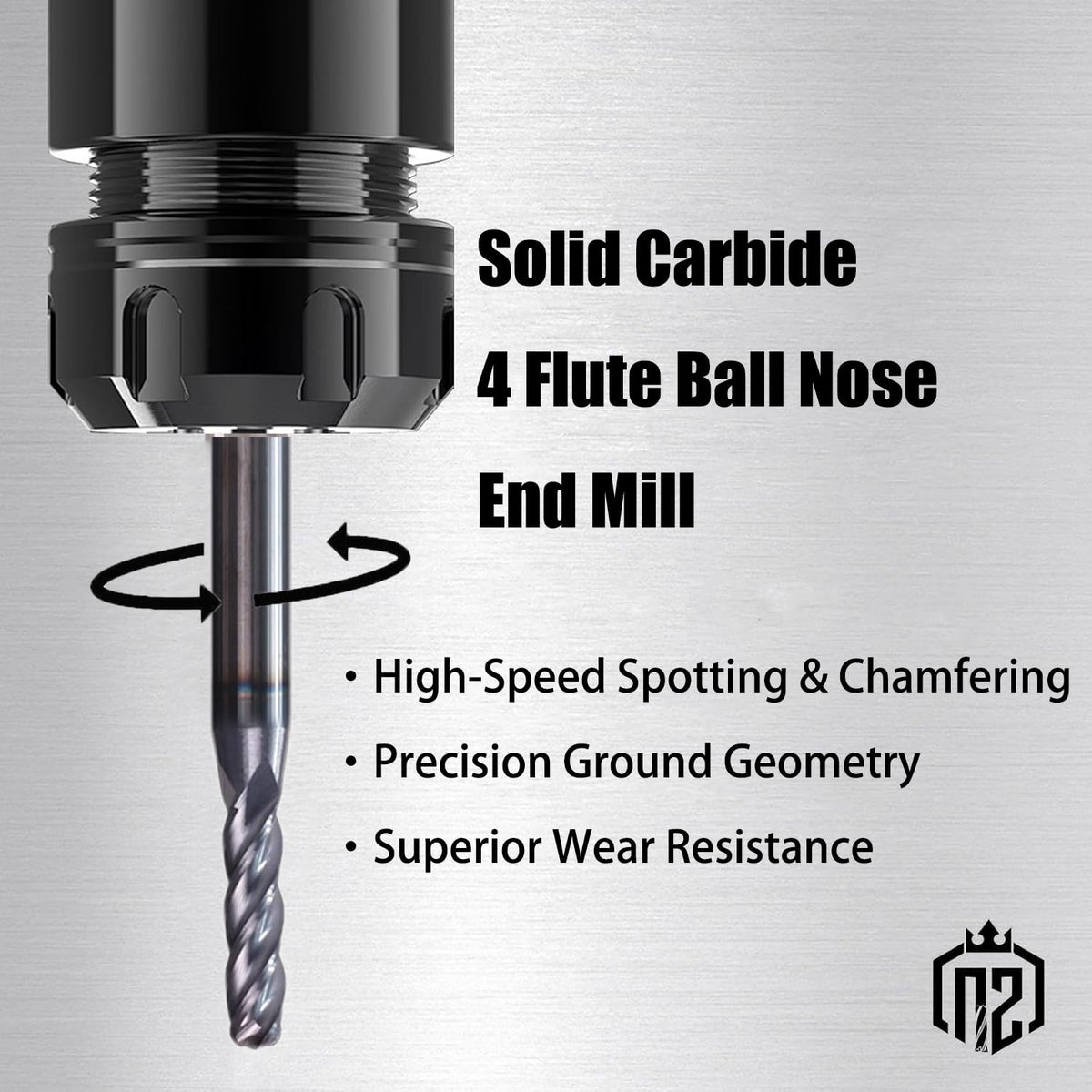 NZ 3/16" 4-Flute Ball Nose End Mill