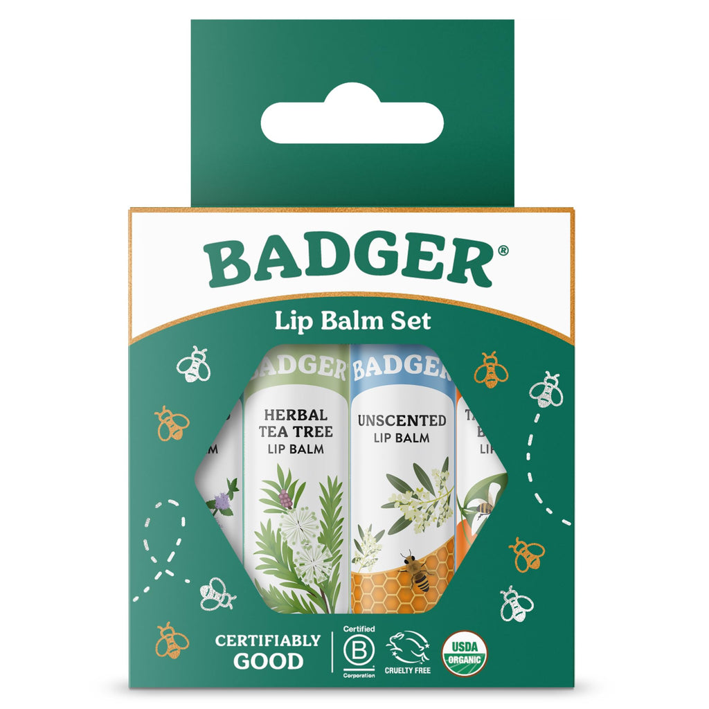 Classic Lip Balm Variety Pack, Green Box, 4-Pack