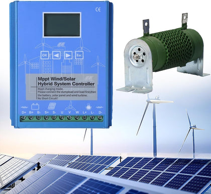 Wind Solar Hybrid Controller Grid with Unloader, 400W 500W 600W Auto 12V Battery MPPT Charge Boost Float, Wind