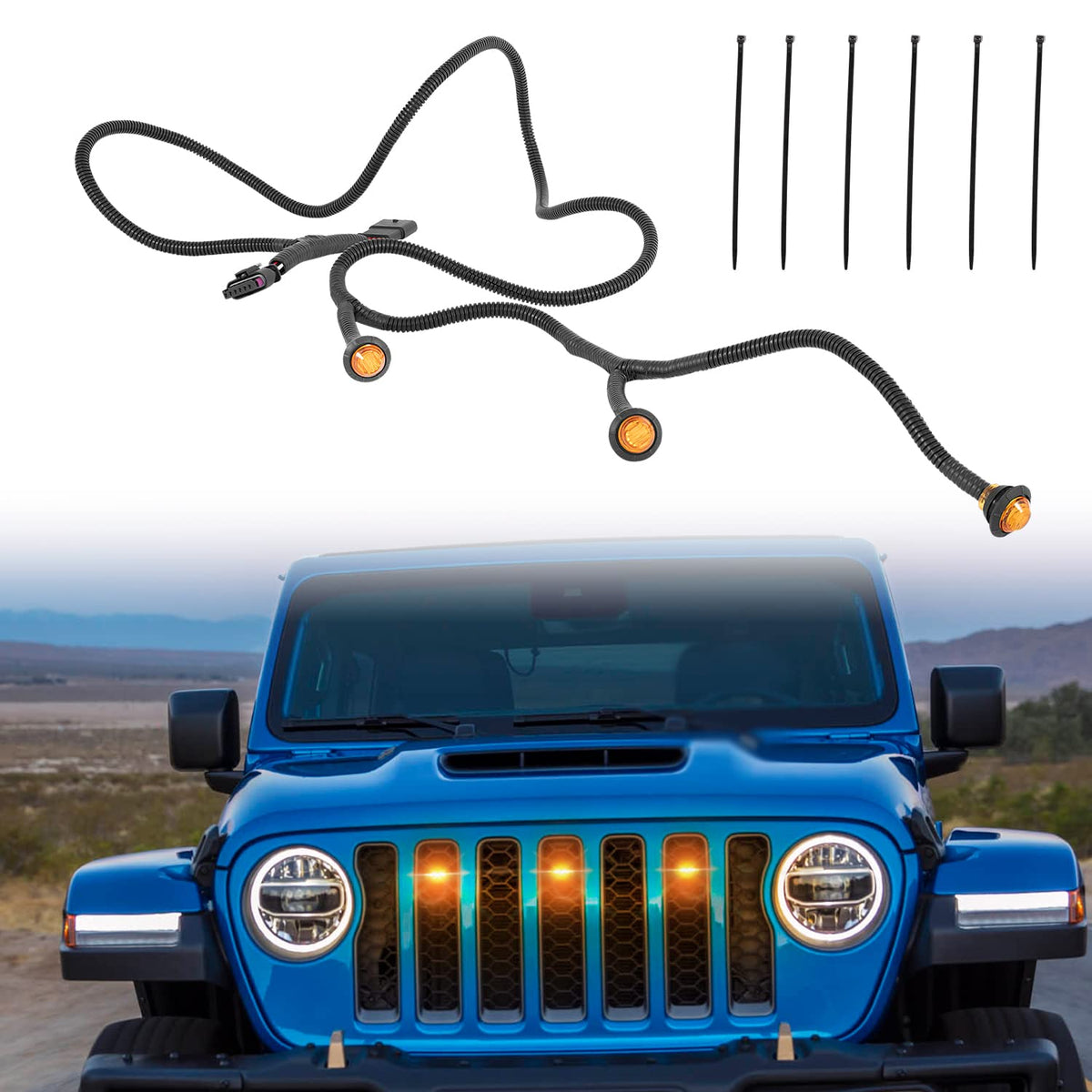 Pre-Runner LED Grille Light Kit for Jeep Wrangler JL JLU & Gladiator JT