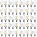 50 Pack C7 LED Night Light Bulbs, E12 Candelabra Base, Warm White