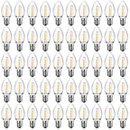 50 Pack C7 LED Night Light Bulbs, E12 Candelabra Base, Warm White