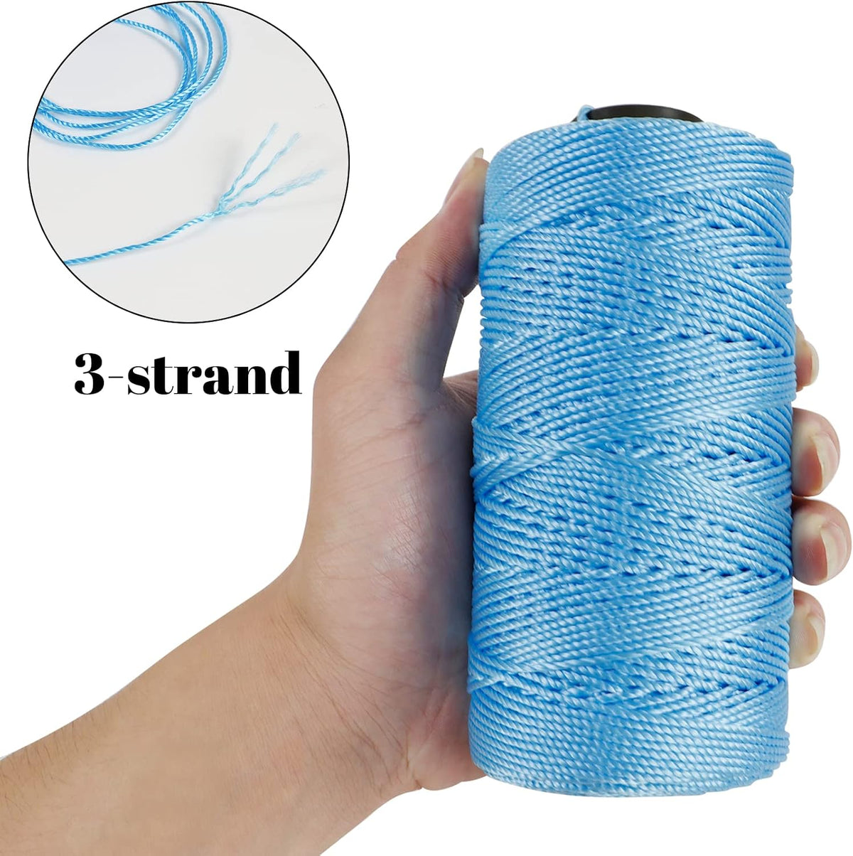 Polypropylene Macrame Cord 1.5mm x 656 feet Thick 3 Strand Twisted 100% Polypropylene Rope Twine String Macrame Yarn