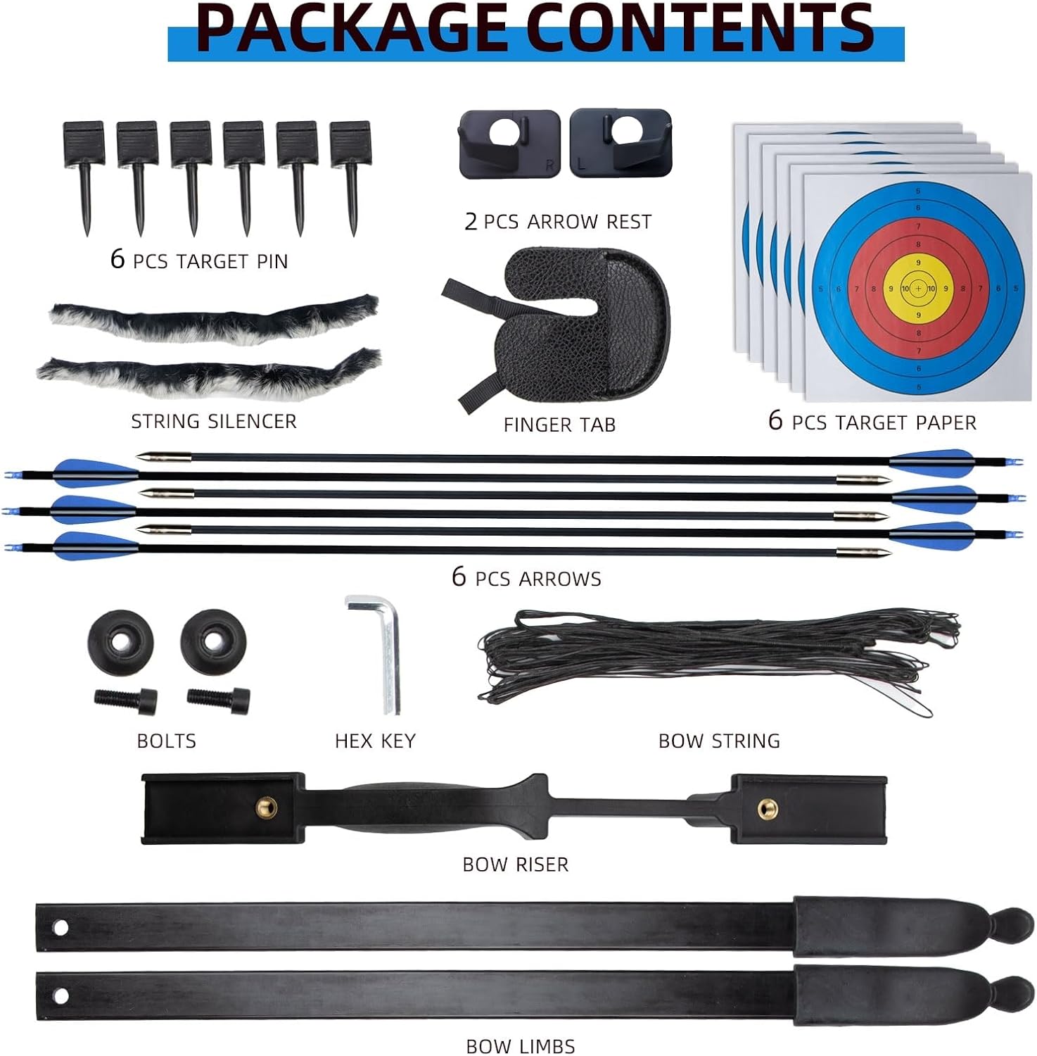 Recurve Bow and Arrow Set for Adults, Archery Takedown recurve Bow Set for Beginners/Youth/Adults Target Practicing