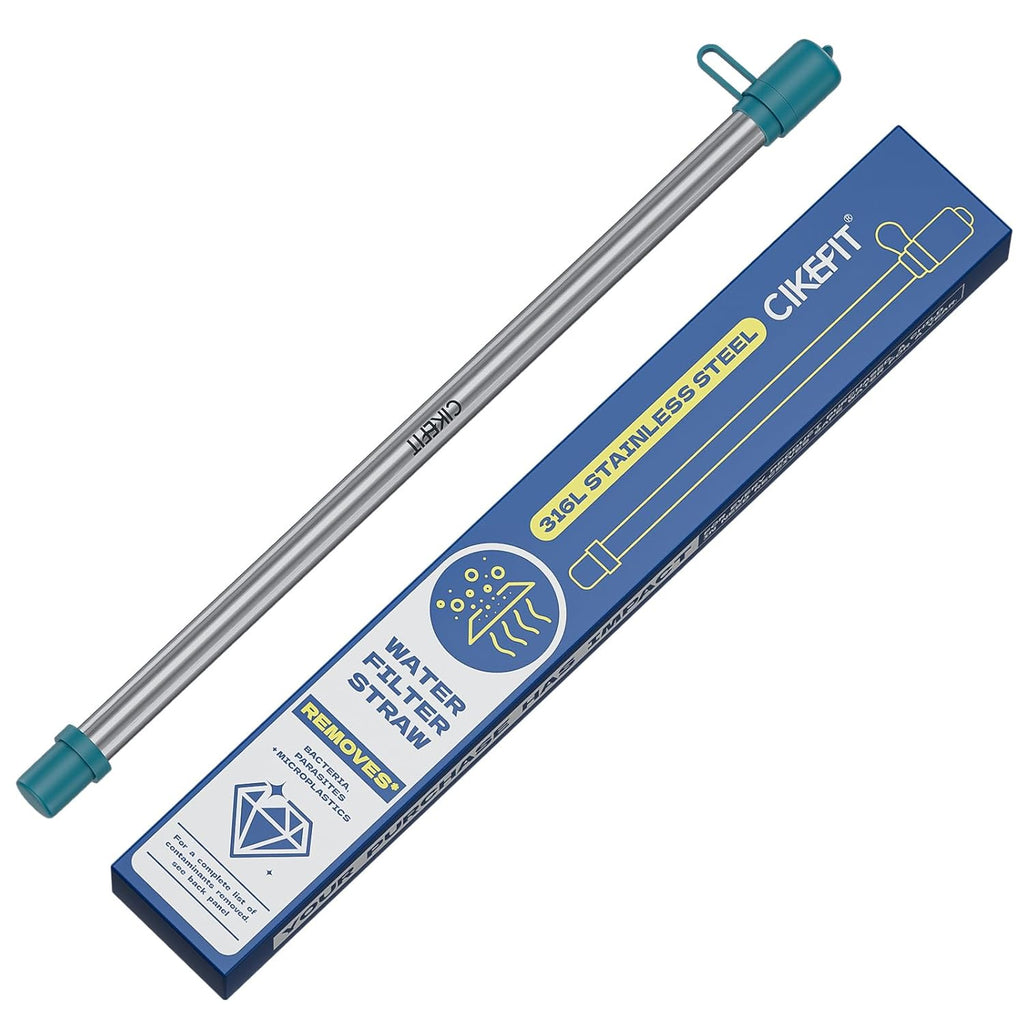 Personal Survival Straw.316L Stainless Steel Reusable Water Filter Straw Portable Water Purifier Straw for Camping