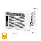 6,000 BTU Window Air Conditioner with Dehumidifier, Timer, White