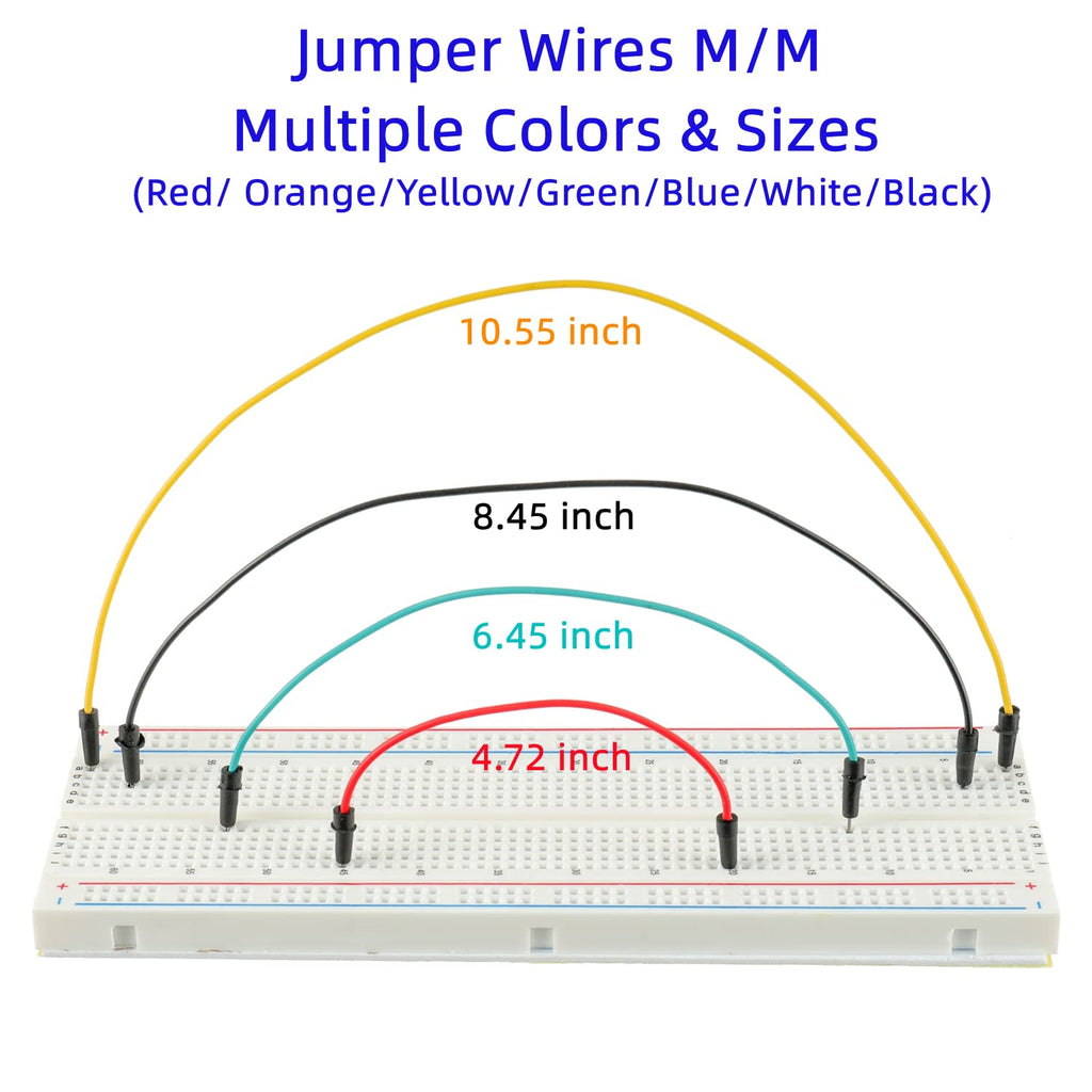 1Pcs 803 & 1 Pcs 400 Tie Points Solderless Breadboard, 65 Pcs Jumper Wires, 6PCS 170 Points Mini Breadboard