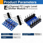 10PCS 4-Channel Logic Level Shifter Modules, 3.3V to 5V Converter