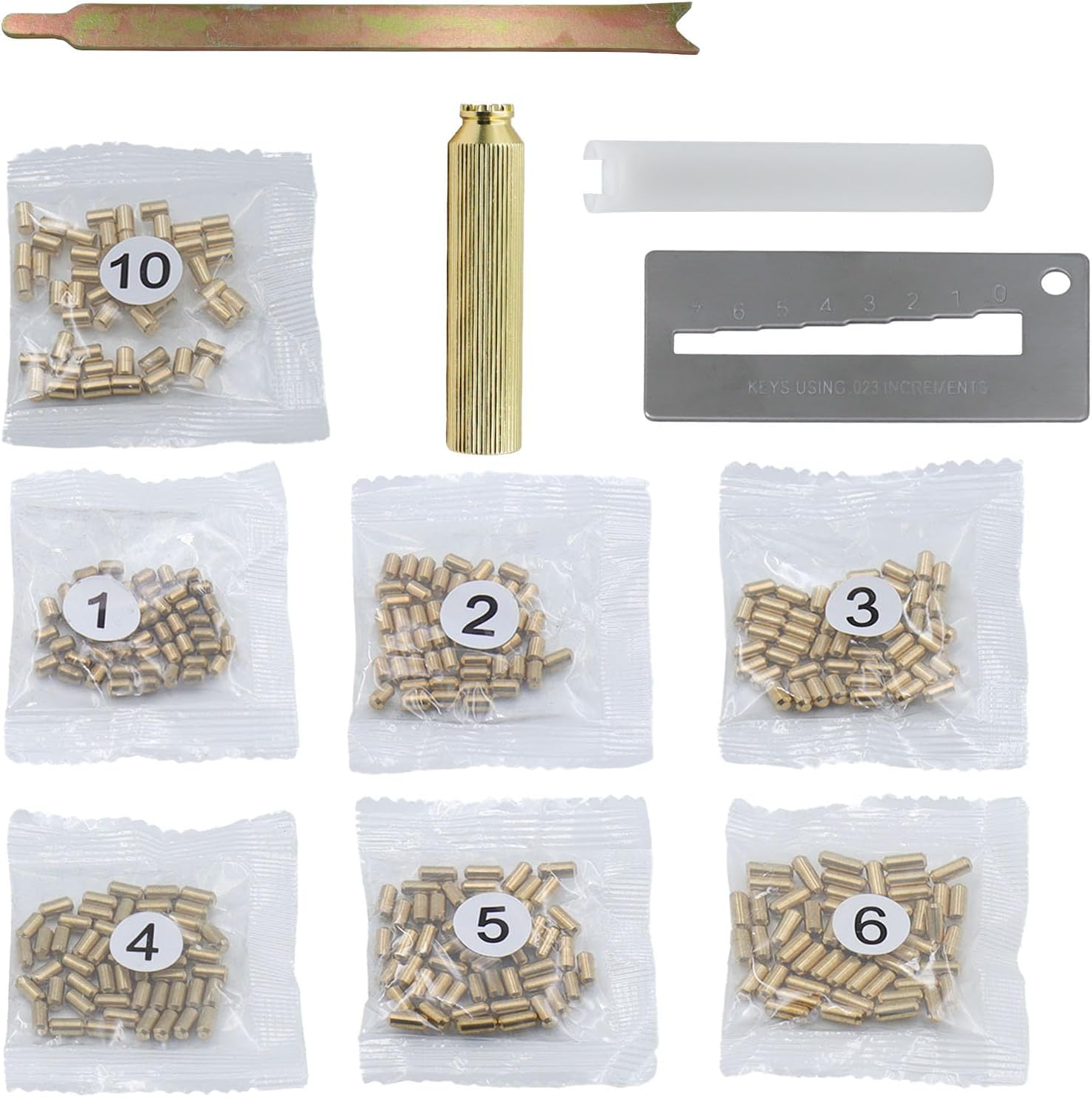 Rekey Kit for Kwikset, Complete 4-Tool DIY Set with Brass Bottom Pin | Rekeying Pins (1-6, 50 Each) for Home Door Lock