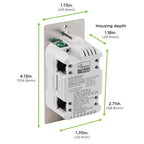 Enbrighten Z-Wave Fan Control Switch, Paddle, White & Light Almond, 1 Pack