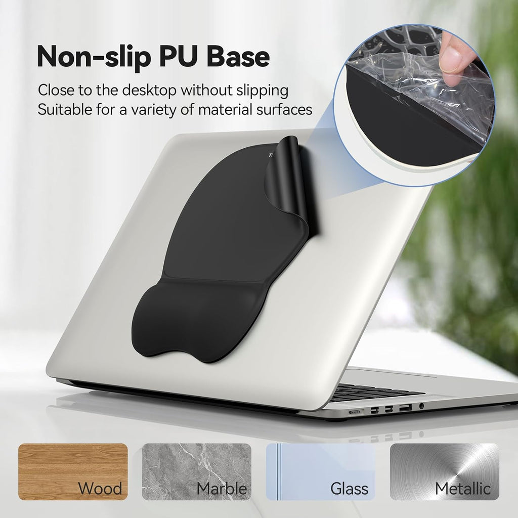 Gel Ergonomic Mouse Pad & Keyboard Wrist Rest & Coaster | 3 in 1 Set, Pain Relief, Milk Silk Cloth, Non-Slip PU Base