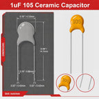 150PCS 1uF 105 Ceramic Capacitors, Multilayer Monolithic
